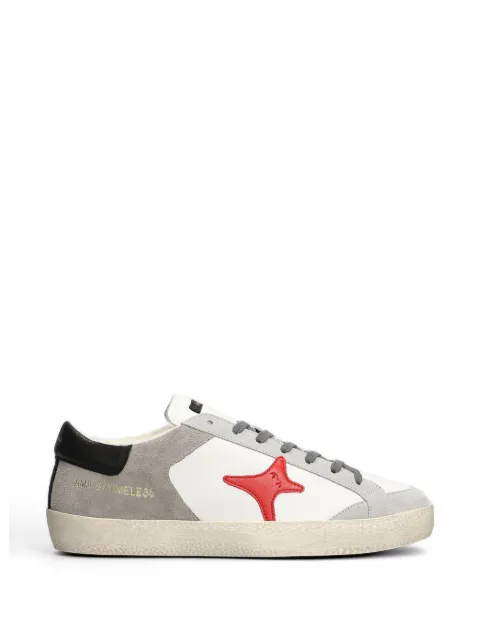 Ama Brand star-patch suede-panel sneakers