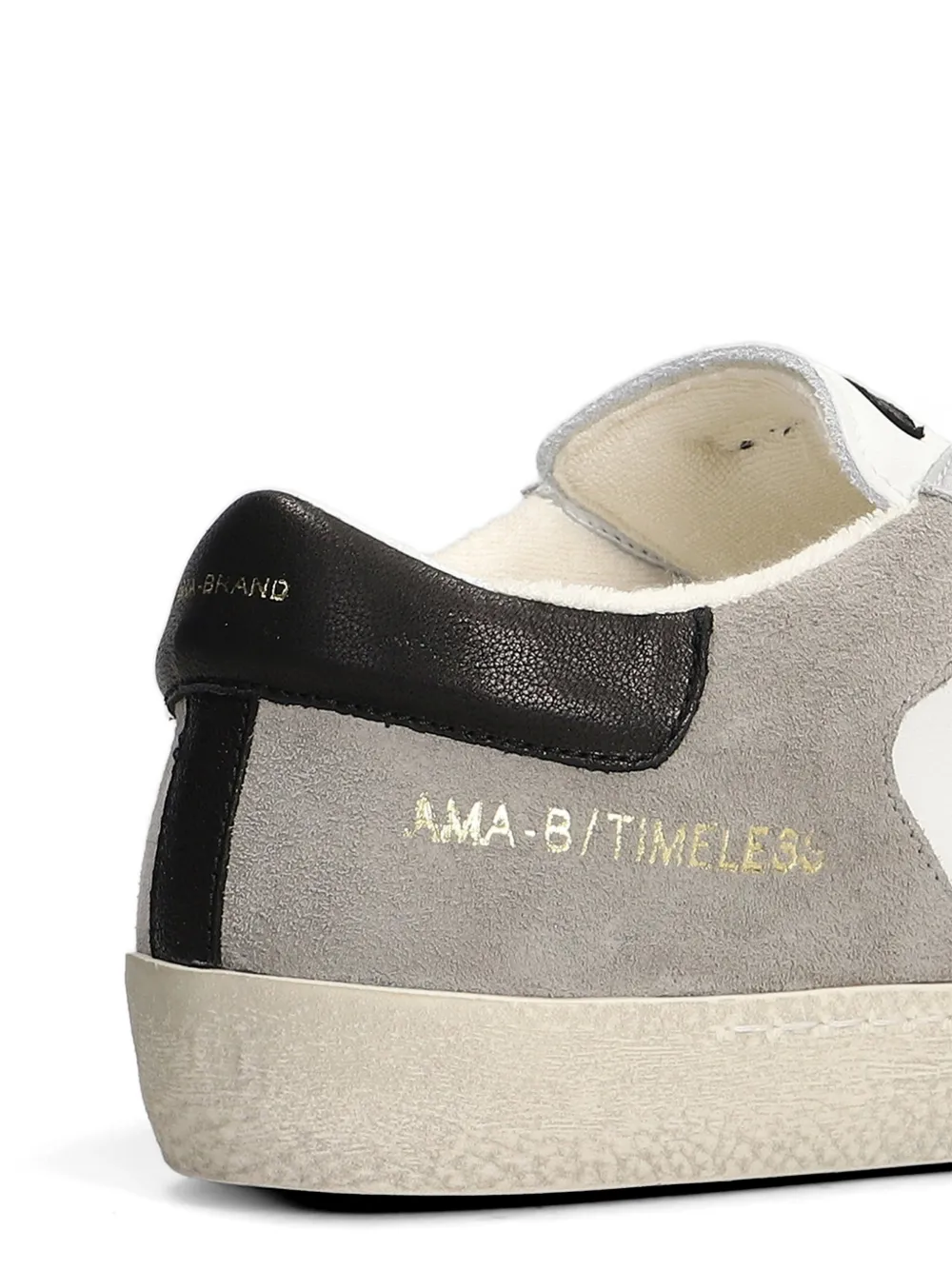 Ama Brand star-patch suede-panel sneakers Wit