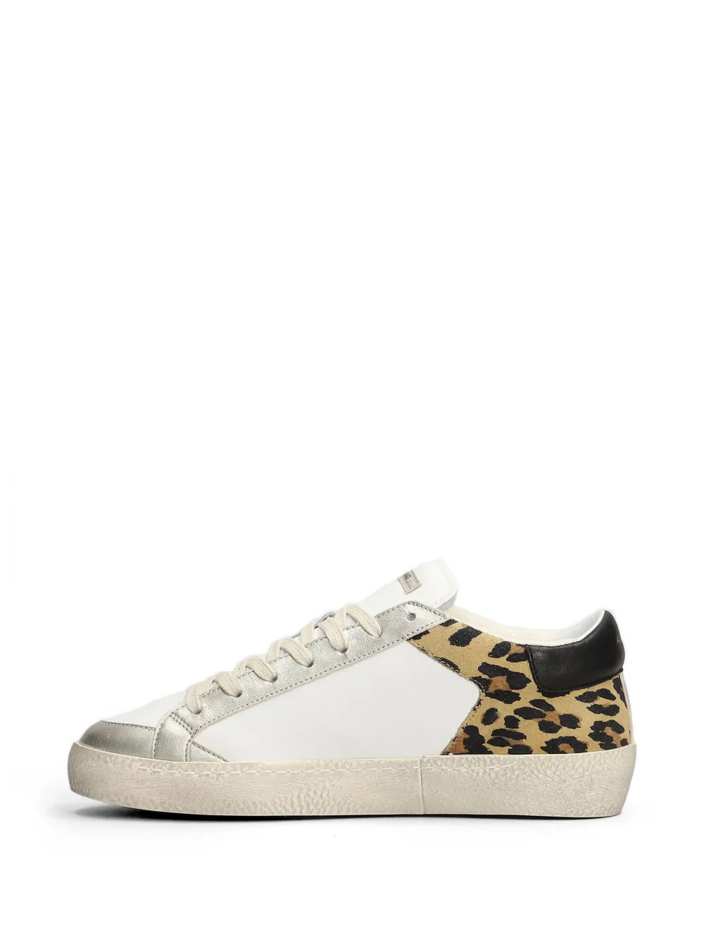 Ama Brand leopard-print glitter-star sneakers Wit