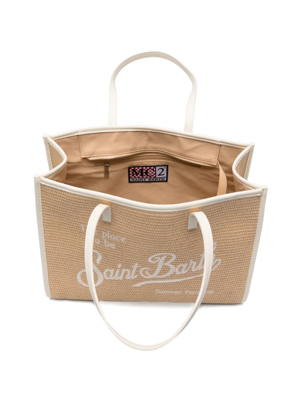 MC2 Saint Barth Vivian shopper met geborduurd logo Beige