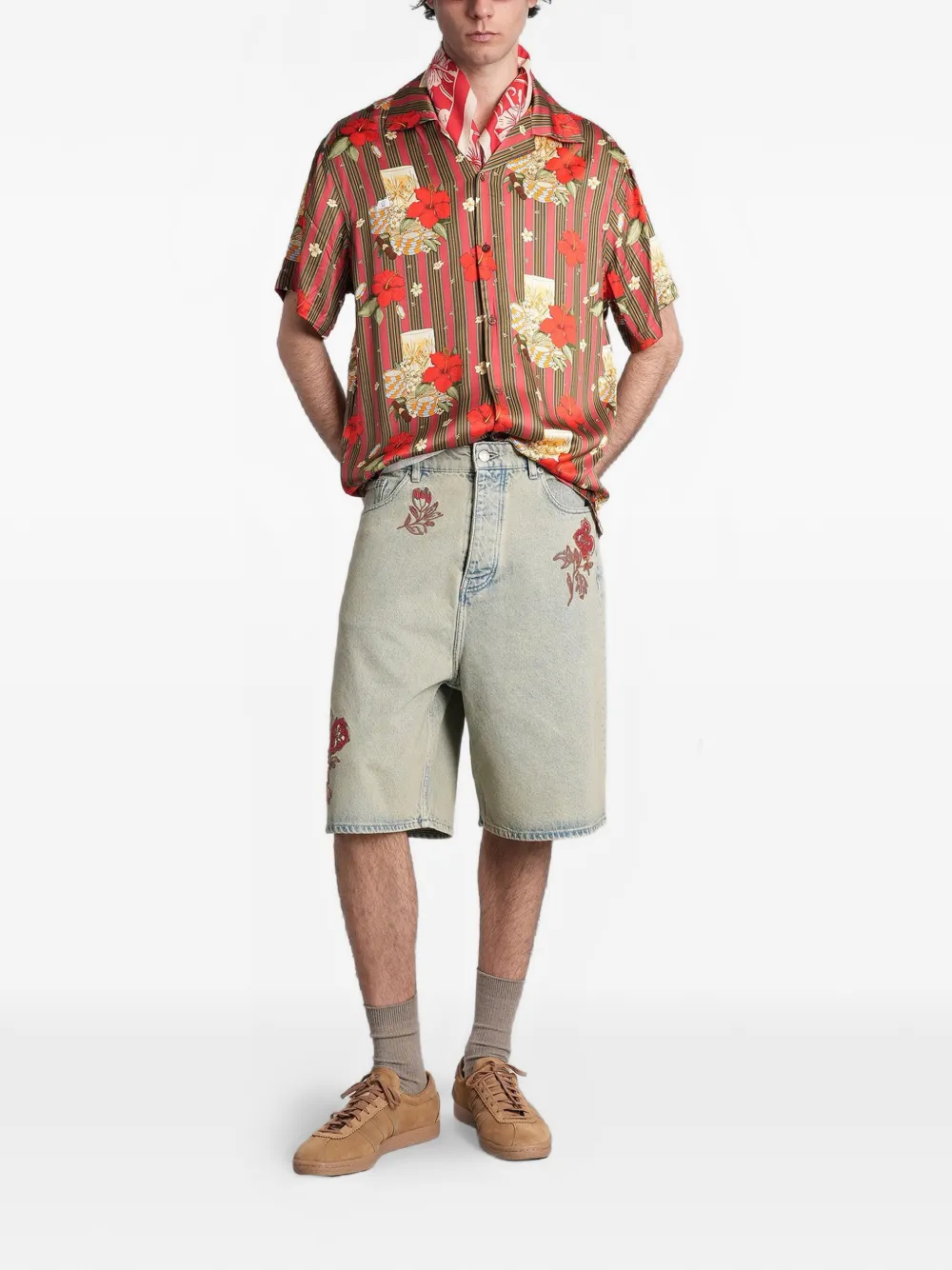 Drôle De Monsieur Denim shorts Blauw