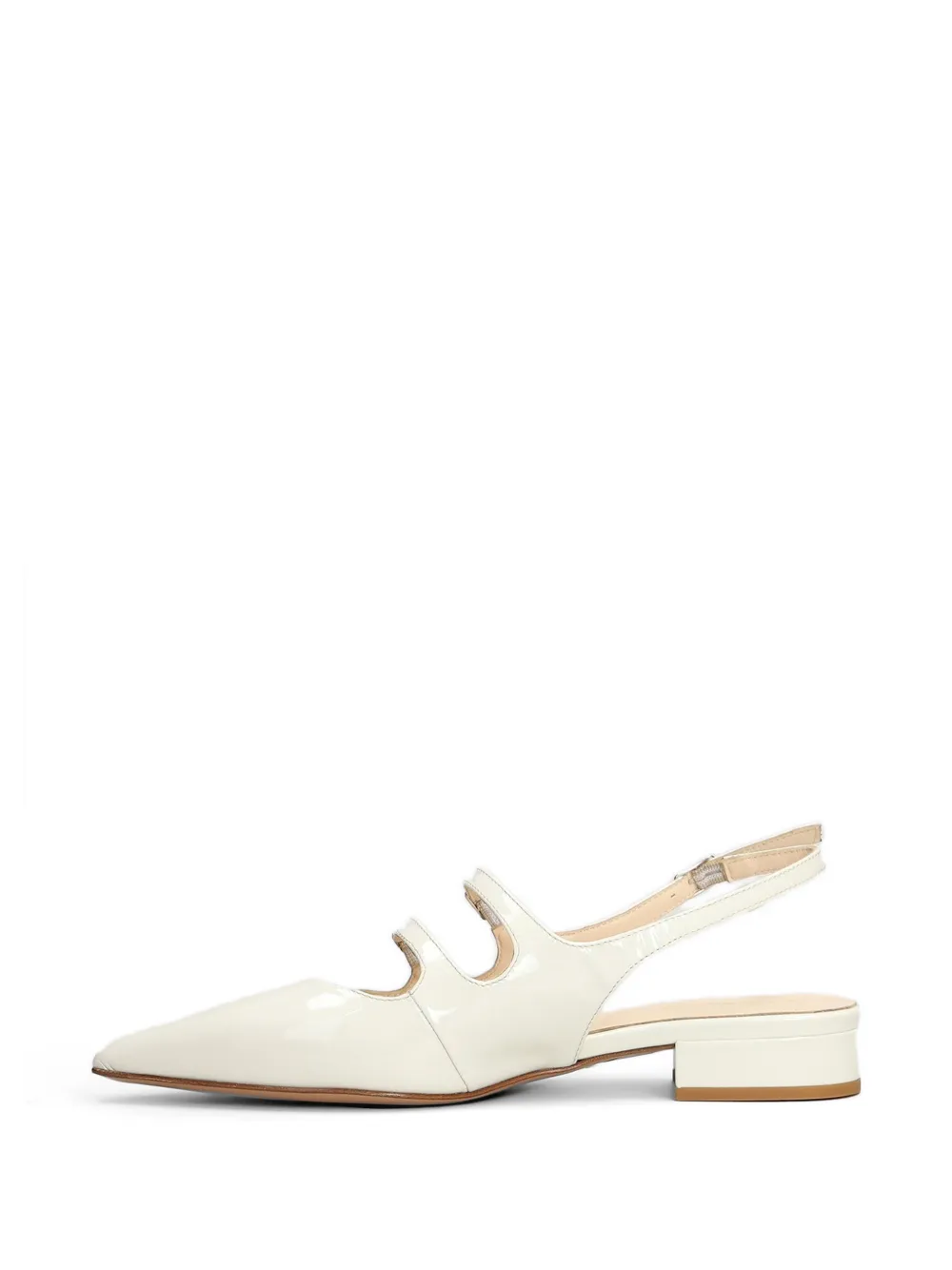 Anna F. patent-finish slingback flat pumps Beige
