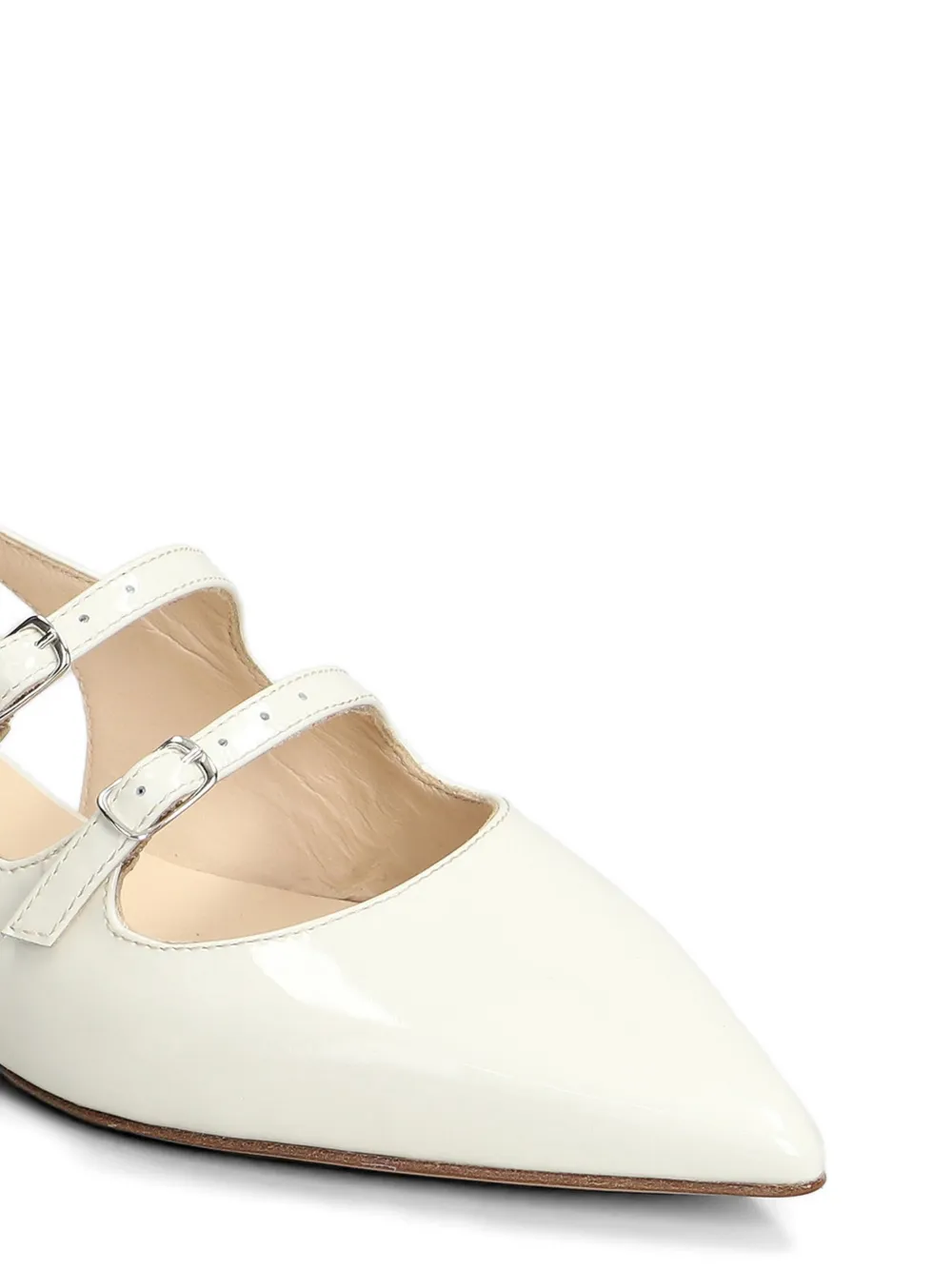 Anna F. patent-finish slingback flat pumps Beige