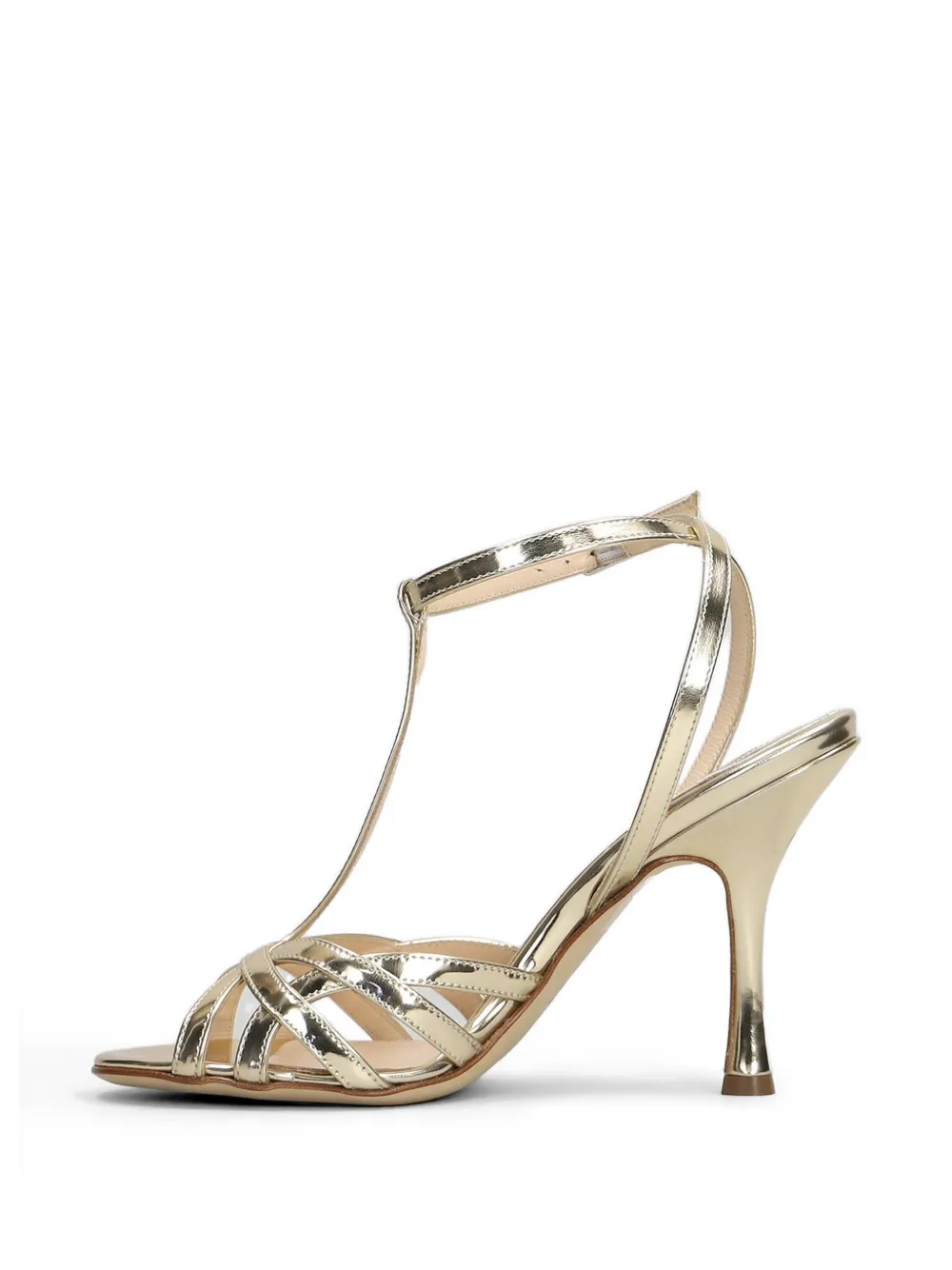Anna F. metallic T-bar sandals Goud