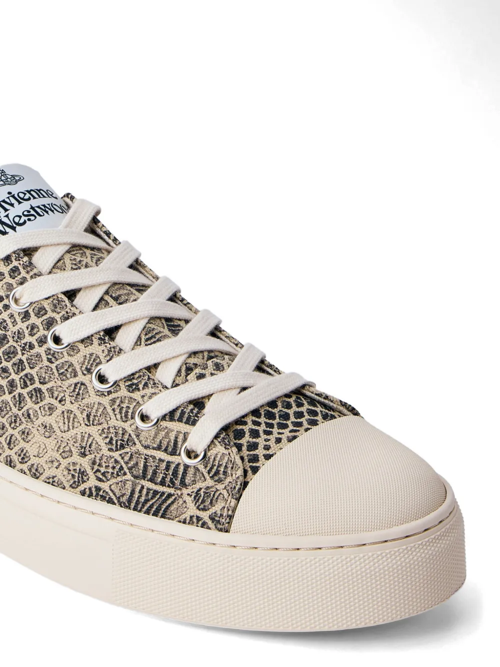 Vivienne Westwood Plimsoll snake-effect low-top sneakers Beige