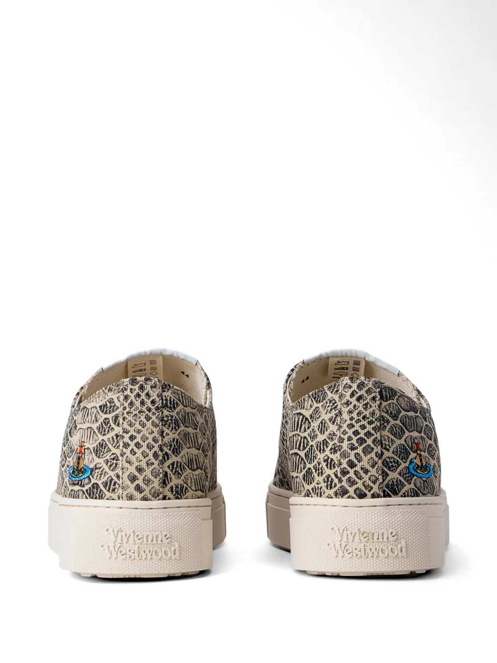 Vivienne Westwood Plimsoll snake-effect low-top sneakers Beige