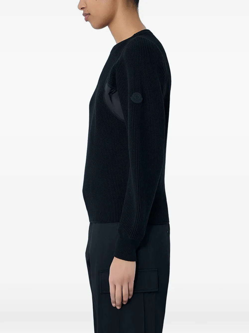  Moncler Jersey Con Panel En Contraste - Negro 