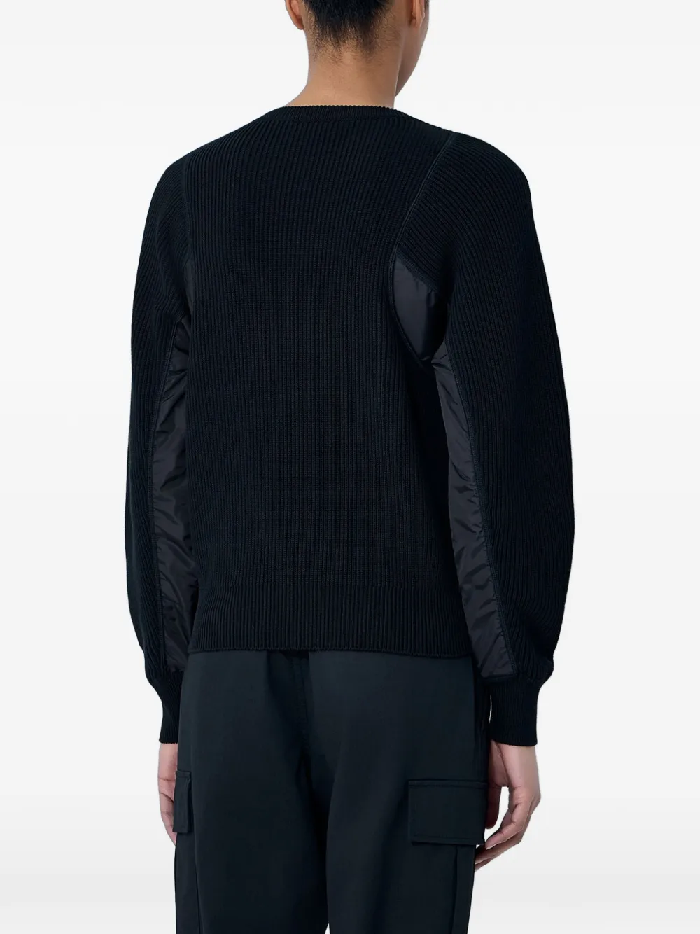  Moncler Jersey Con Panel En Contraste - Negro 