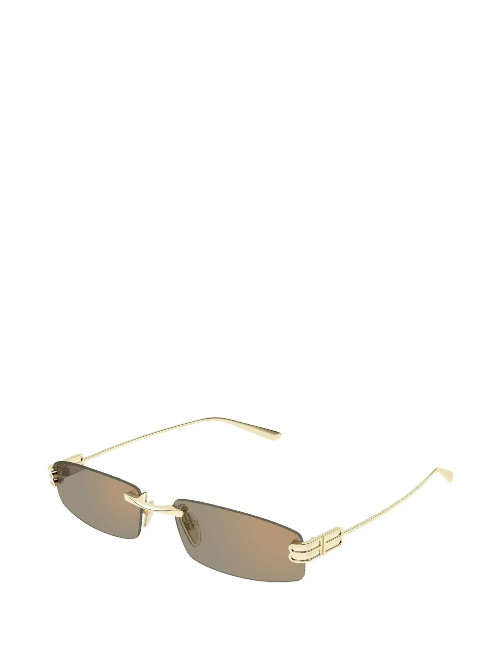 Balenciaga Eyewear Zonnebril met rechthoekig montuur Goud