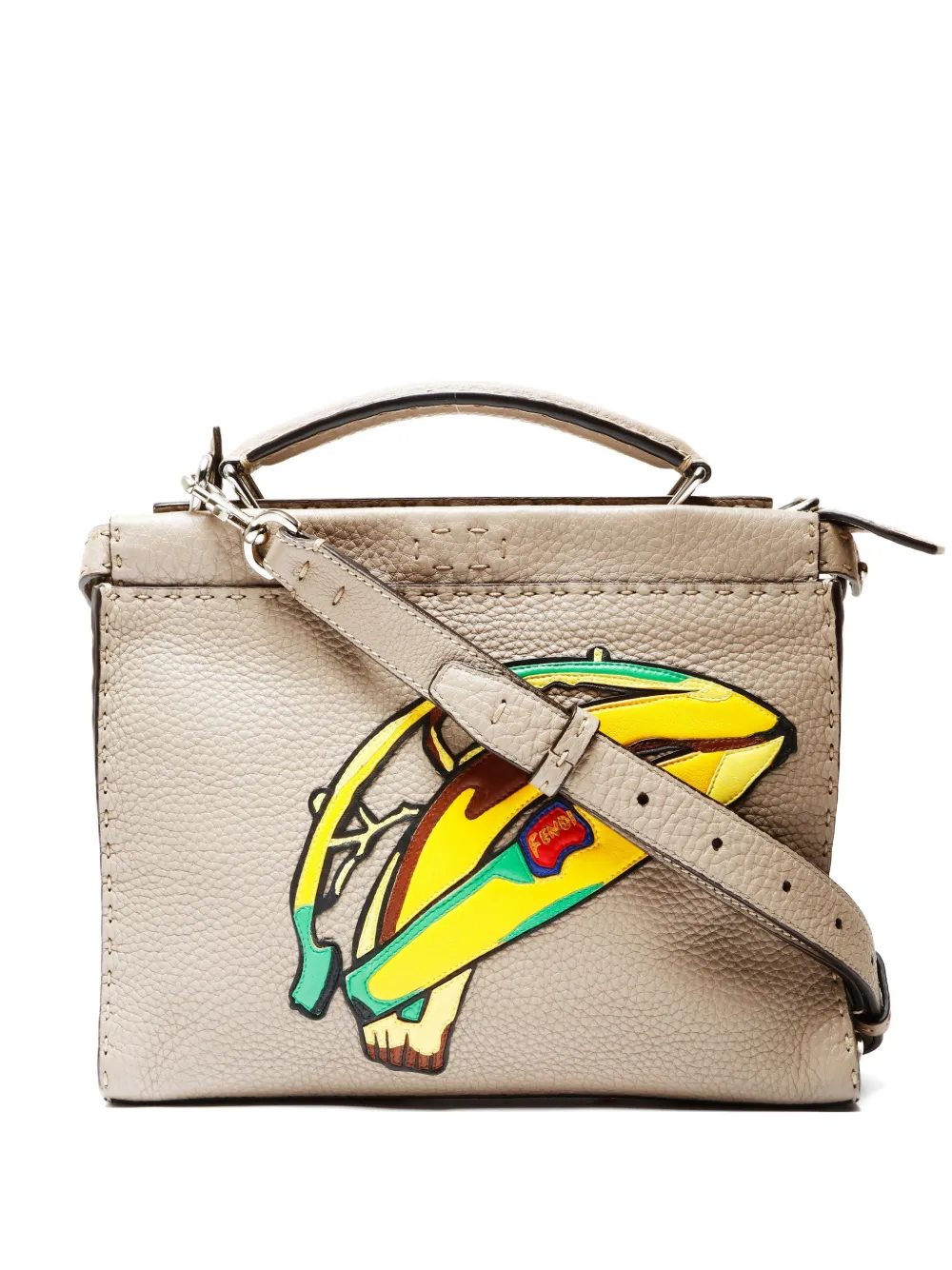 Fendi Pre-Owned 2018 Peekaboo leather tote bag - Toni neutri