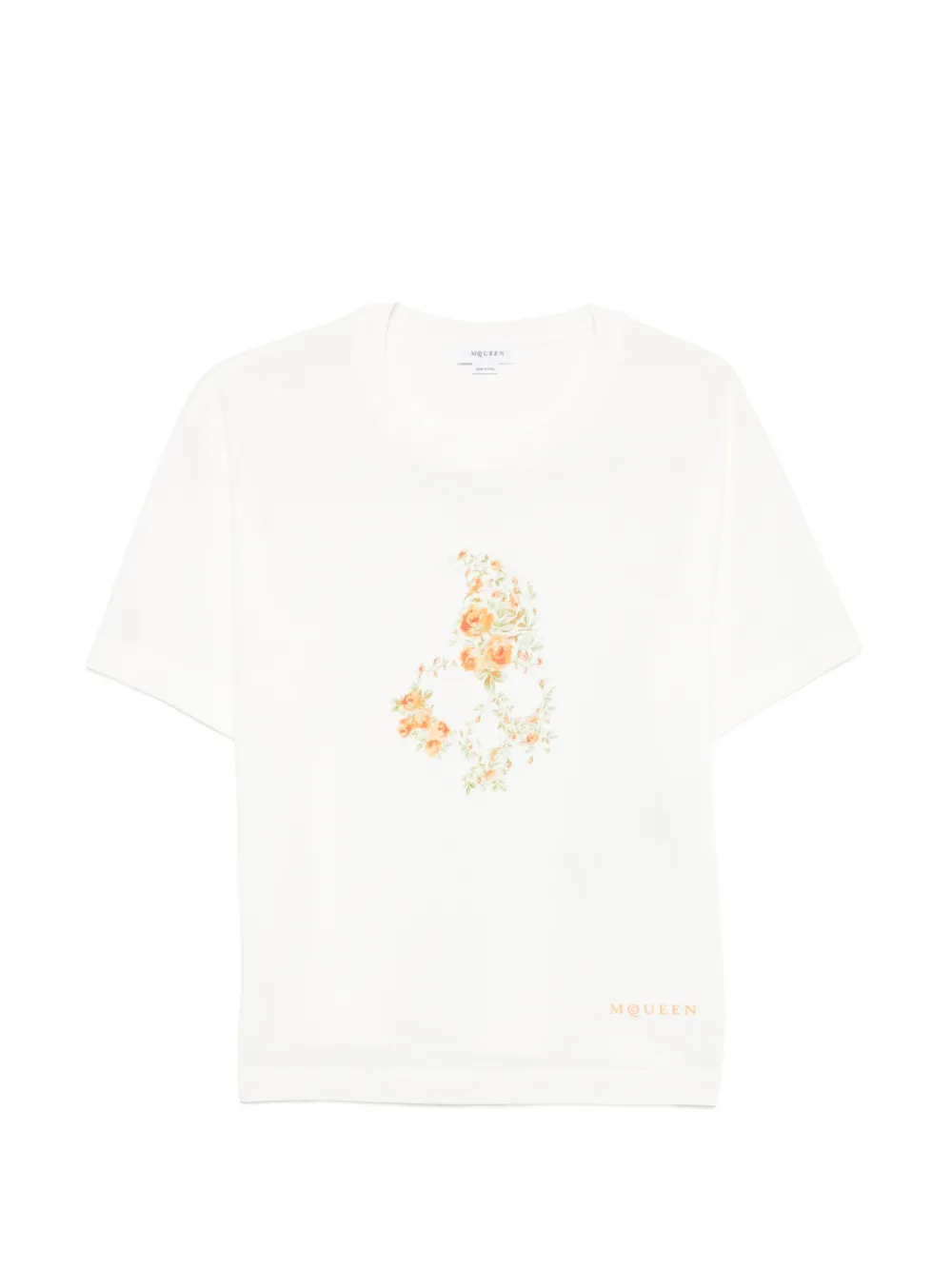 Alexander McQueen floral-print T-shirt - Toni neutri