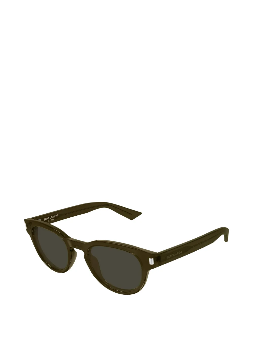 Saint Laurent Eyewear Zonnebril met rond montuur Bruin