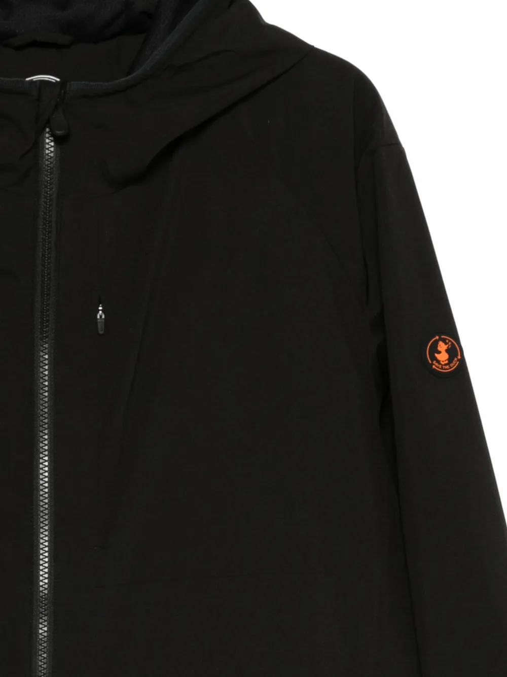 Save The Duck Jack met capuchon en logopatch Zwart