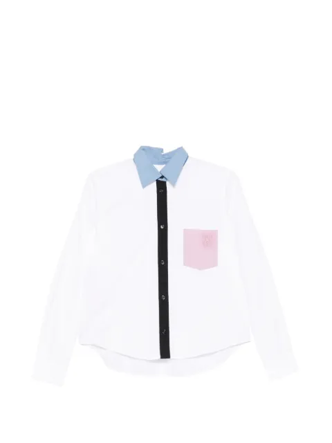 Marni contrast-collar patch-pocket shirt