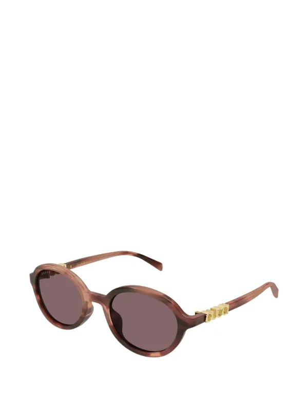 Gucci Eyewear ラウンドフレーム サングラス | ブラウン | FARFETCH JP