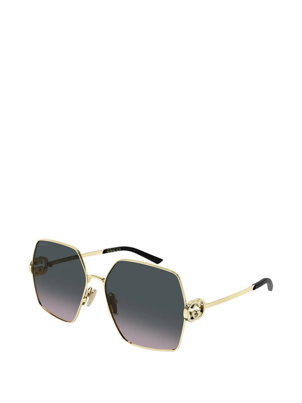 Gucci Eyewear Zonnebril met ovalen montuur Goud