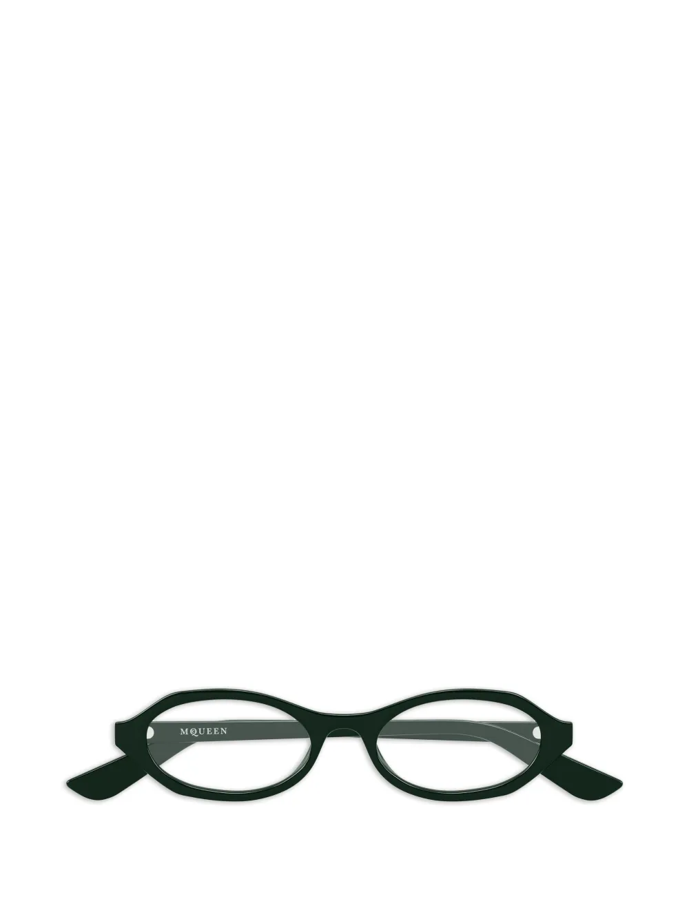 Alexander McQueen Brille mit ovalem Gestell - Grün