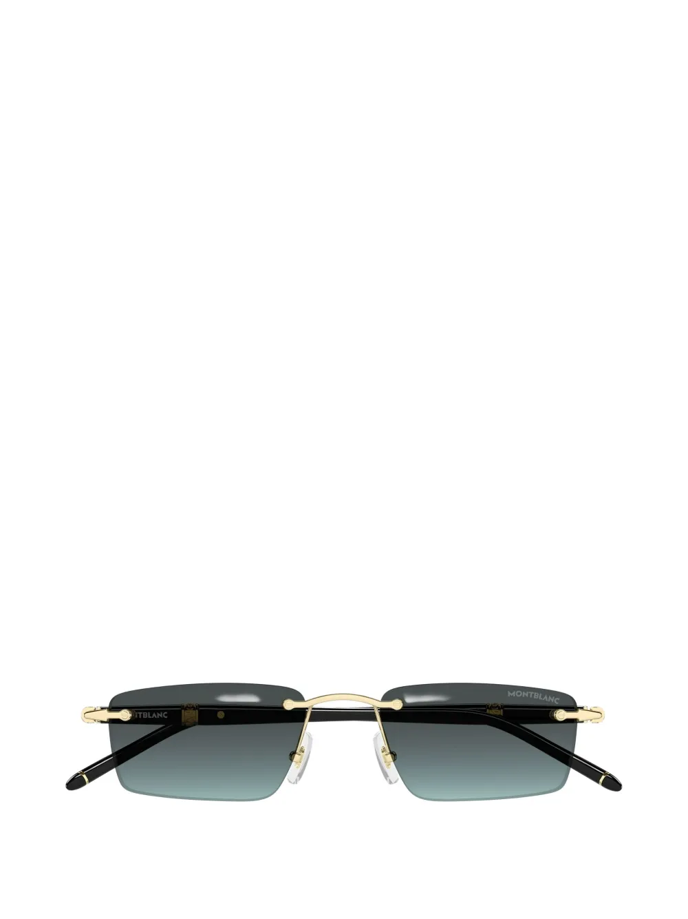 Montblanc rectangle-frame rimless sunglasses - Gold