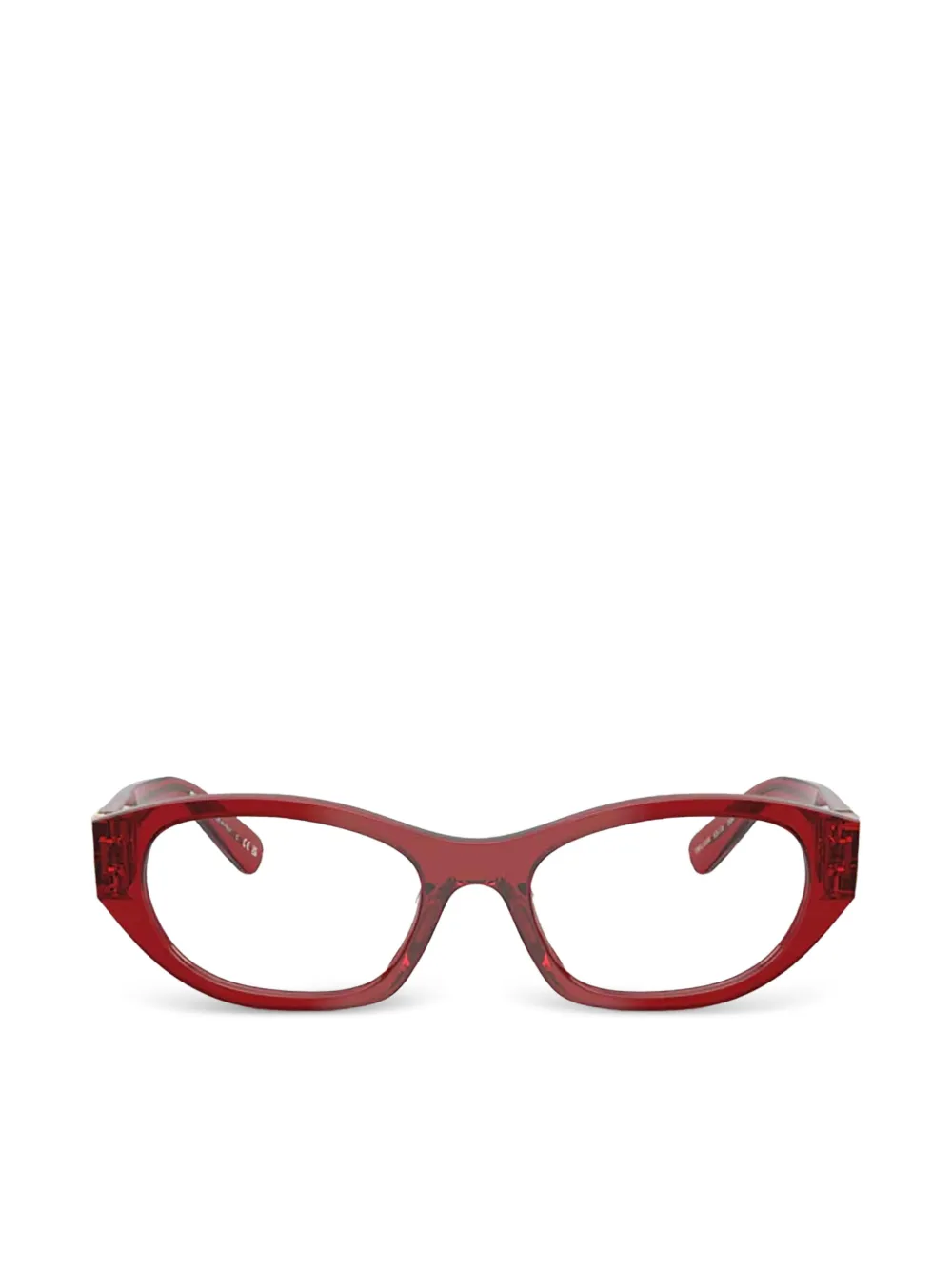 Miu Miu Eyewear cat-eye logo glasses - Rosso