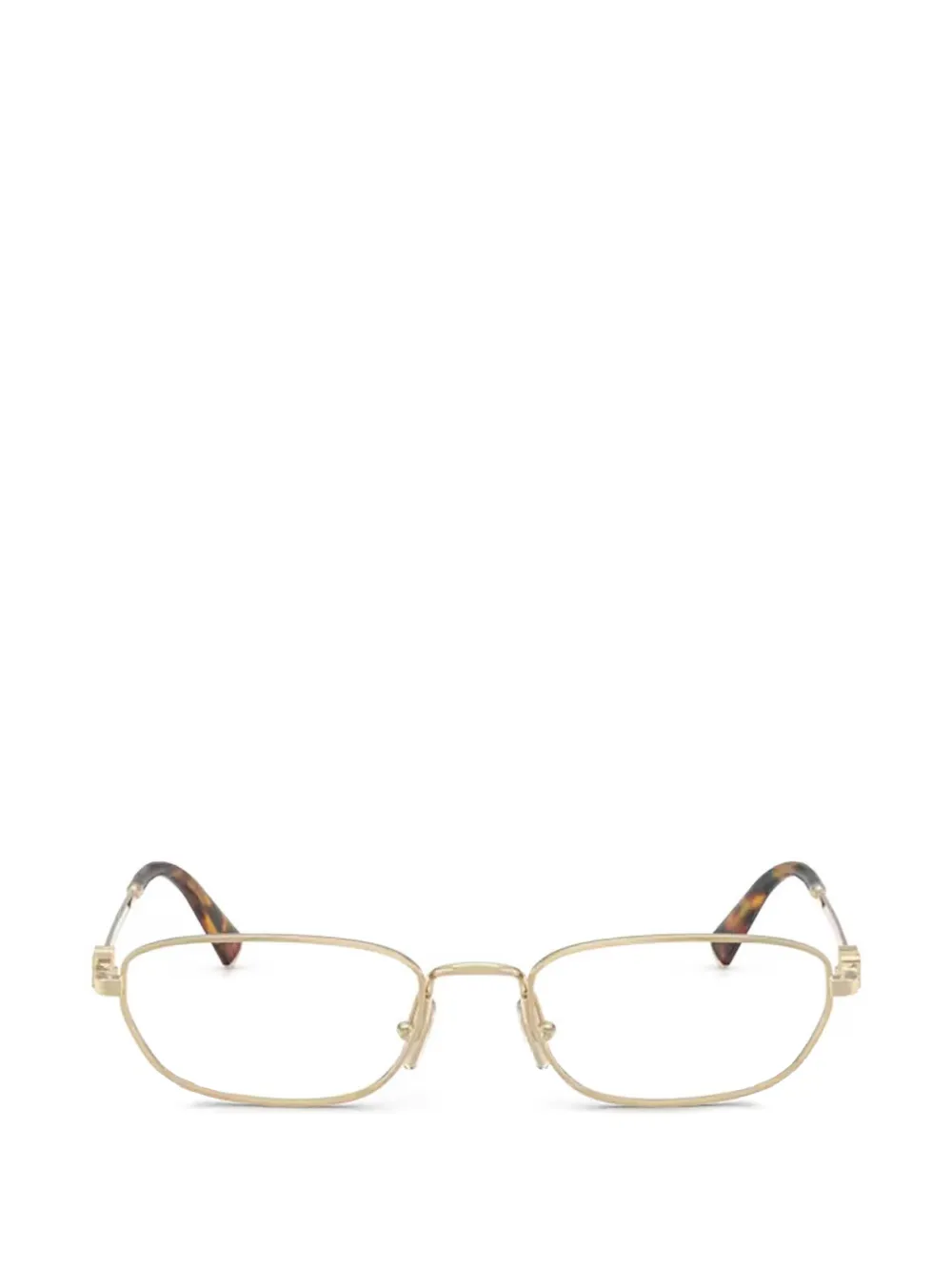 Miu Miu Eyewear geometric metal glasses - Oro