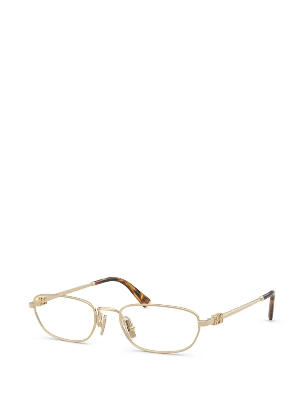 Miu Eyewear Bril met rechthoekig montuur Goud