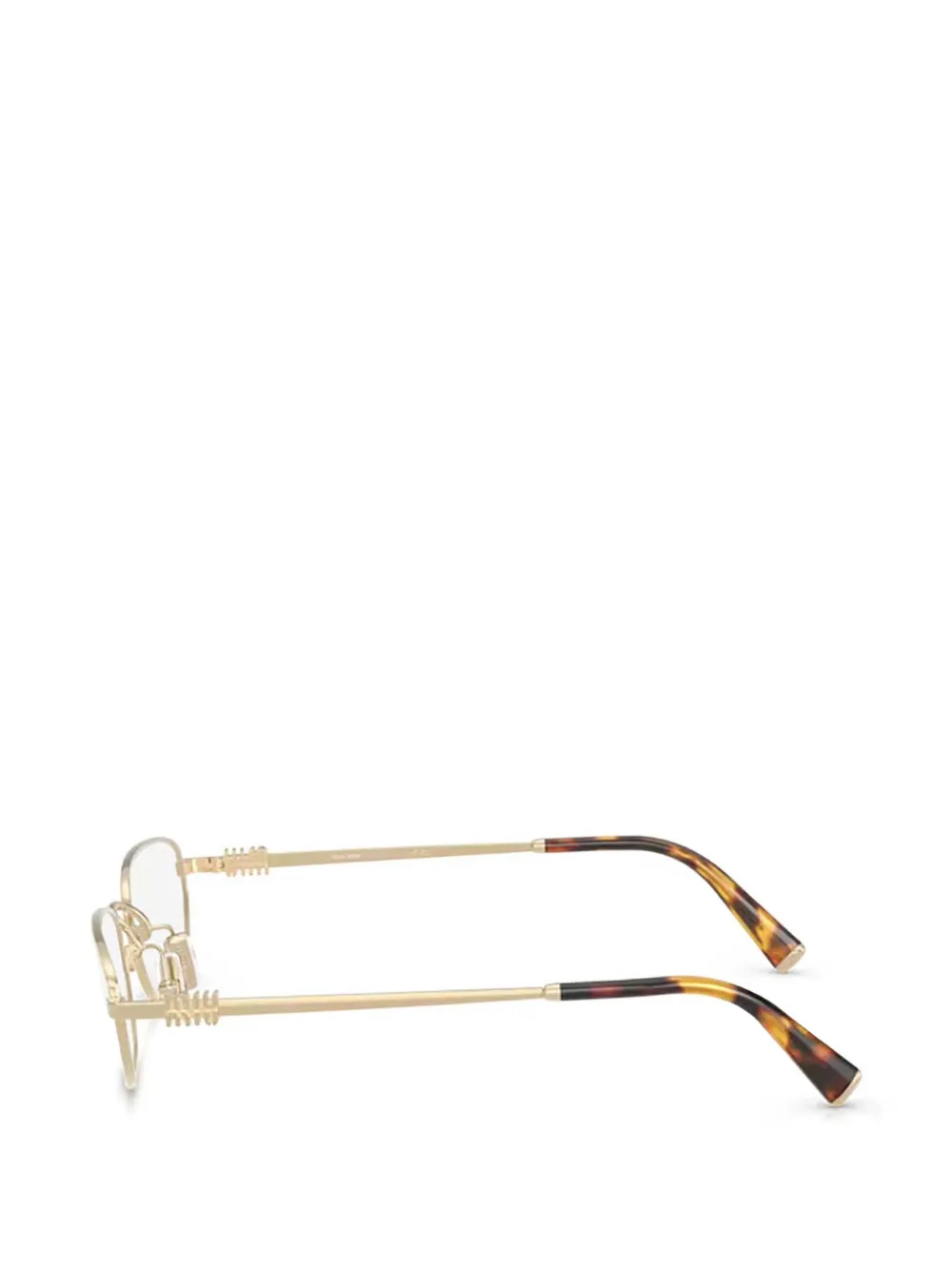 Miu Eyewear Bril met rechthoekig montuur Goud