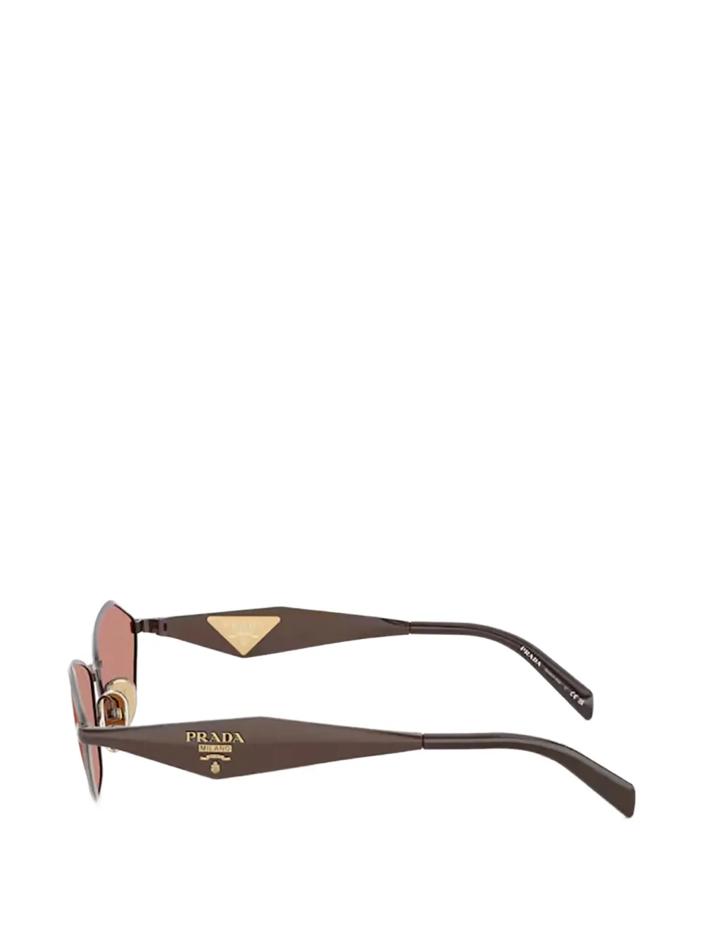 Prada Eyewear Zonnebril met geometrisch montuur Bruin