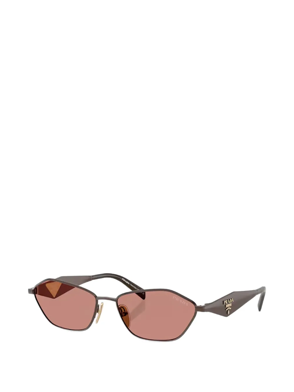 Prada Eyewear Zonnebril met geometrisch montuur Bruin