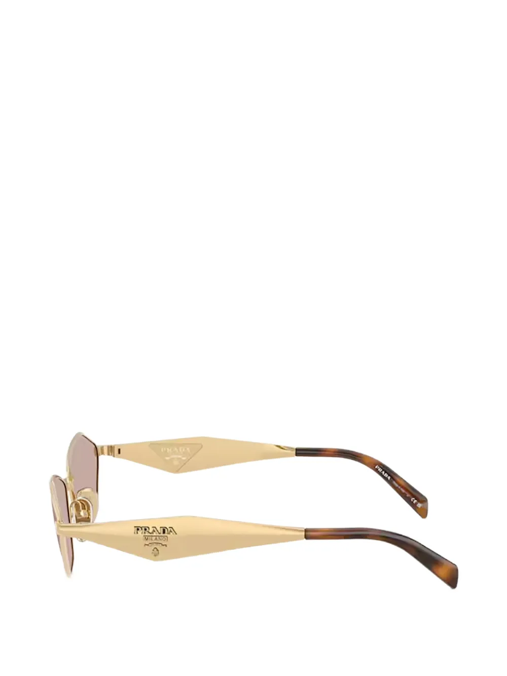 Prada Eyewear Zonnebril met geometrisch montuur Goud