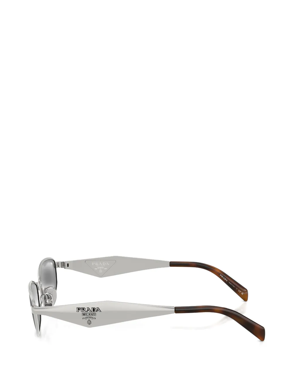 Prada Eyewear Zonnebril met rechthoekig montuur Zilver