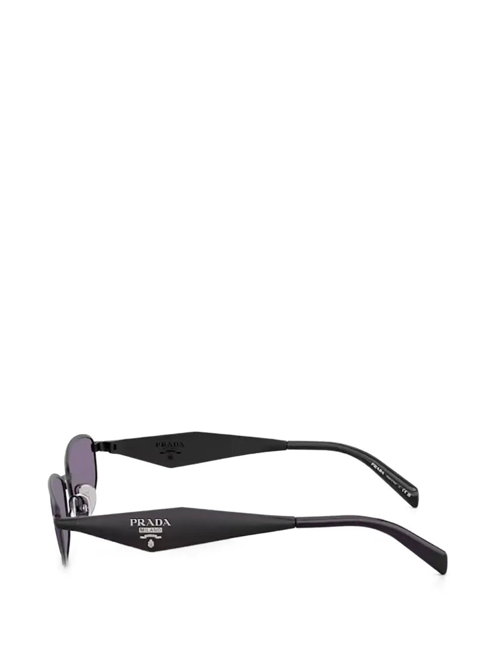 Prada Eyewear Satijnen zonnebril met geometrisch montuur Zwart