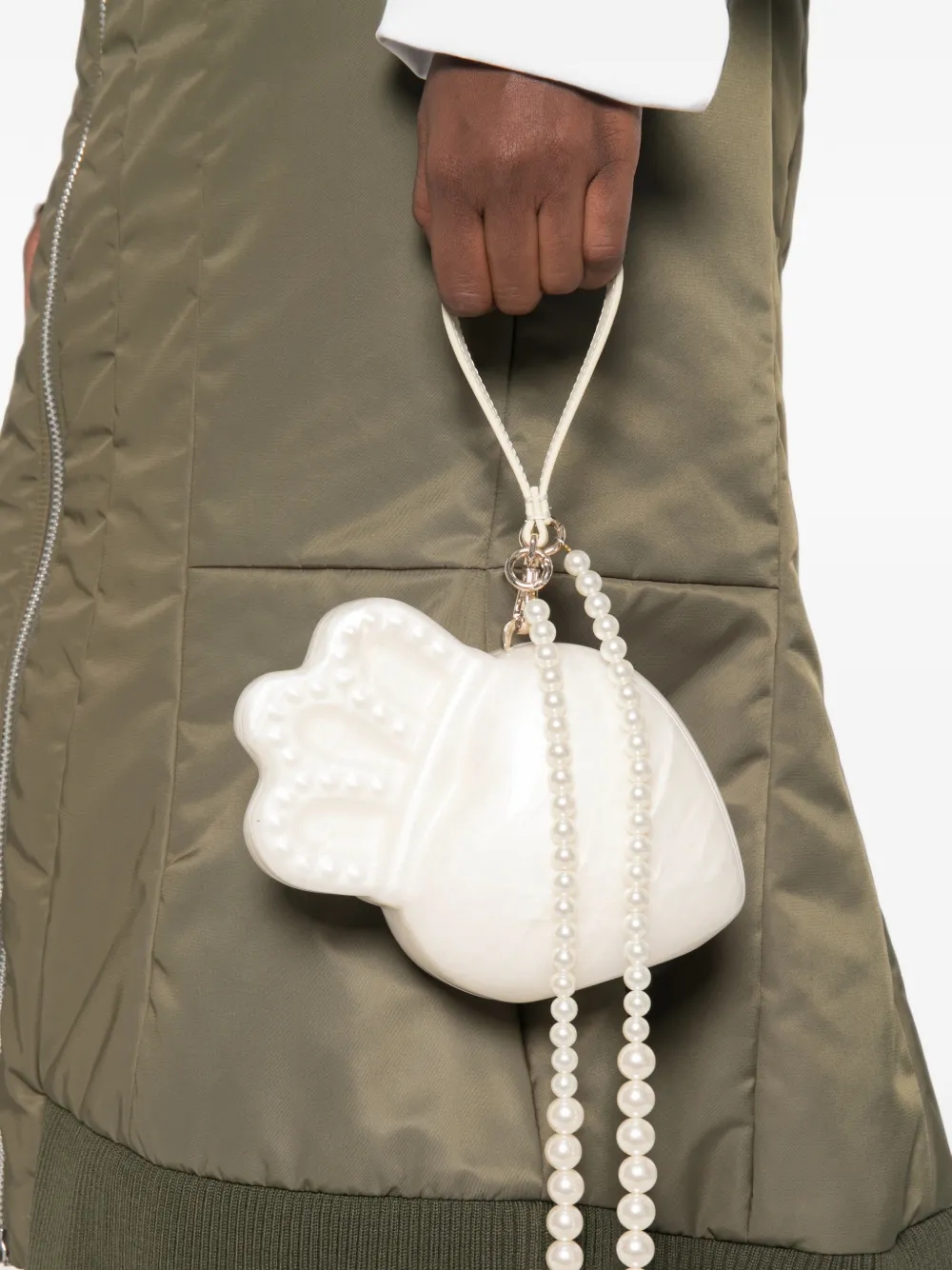 Simone Rocha Claddagh clutch Wit