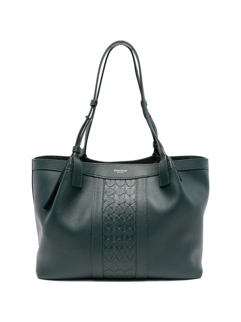 Serapian small Secret tote bag in cachemire leather and Mosaico - Verde