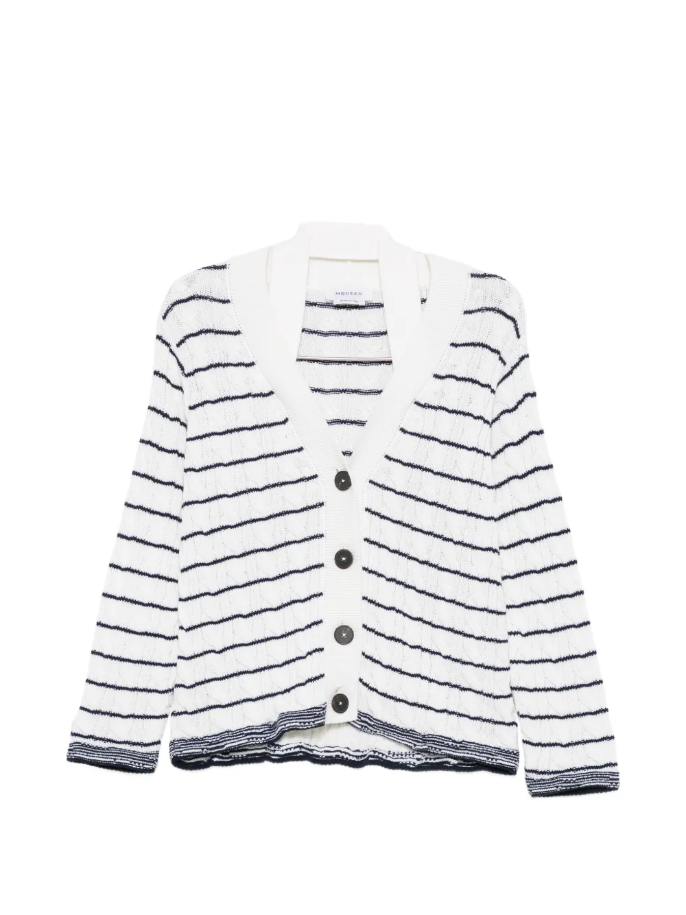 Alexander McQueen striped cardigan - Weiß