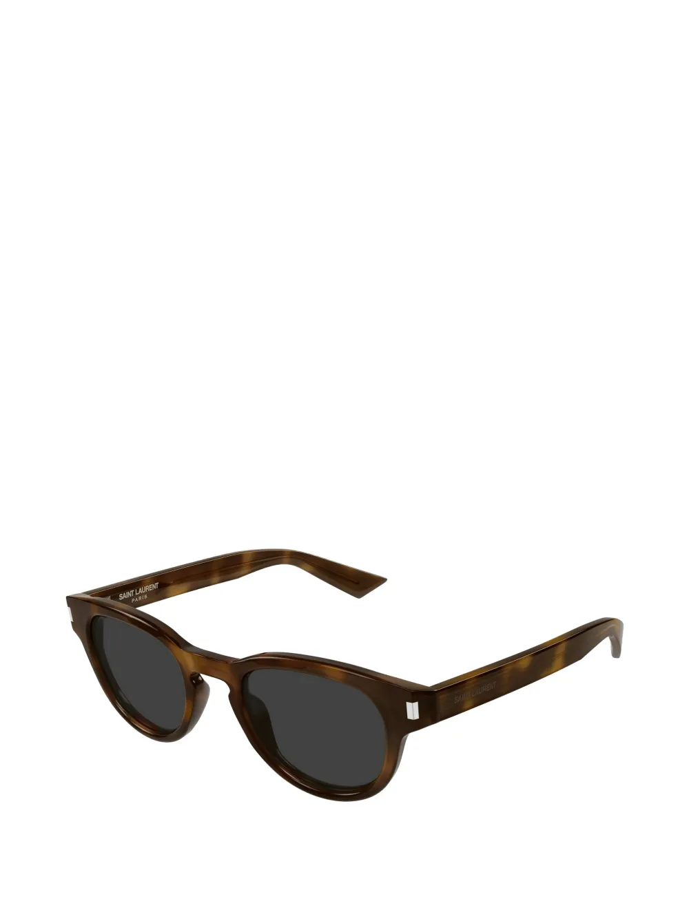 Saint Laurent Eyewear Zonnebril met rond montuur Bruin