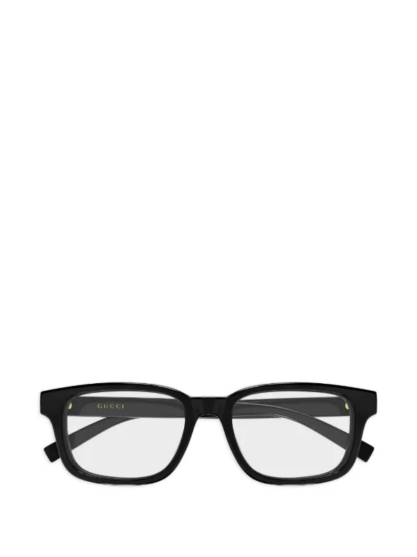 Gucci Eyewear スクエアメガネフレーム | ブラック | FARFETCH JP