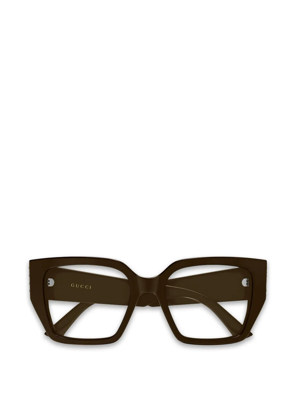 Gucci Eyewear logo-lettering glasses - Marrone