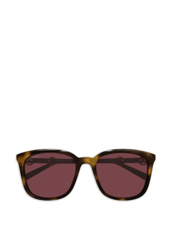 ウ*ィ様 GUCCI サングラス スクエアフレーム ブラウン Gucci Eyewear スクエアフレーム サングラス | ブラウン | FARFETCH JP