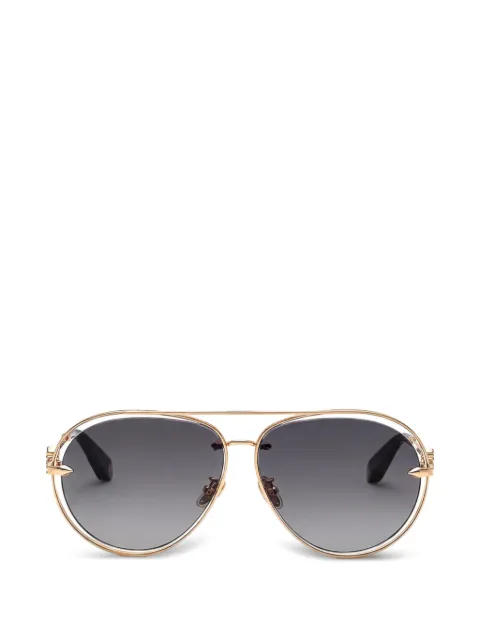 Roberto Cavalli lentes de sol con armazón estilo piloto y placa del monograma