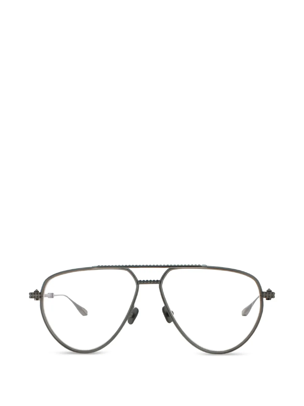 VALENTINO GARAVANI EYEWEAR Rockstud pilot-frame glasses - Grigio
