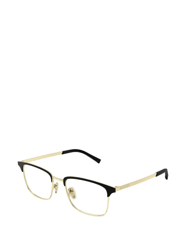 Gucci Eyewear スクエアメガネフレーム | ゴールドトーン | FARFETCH JP