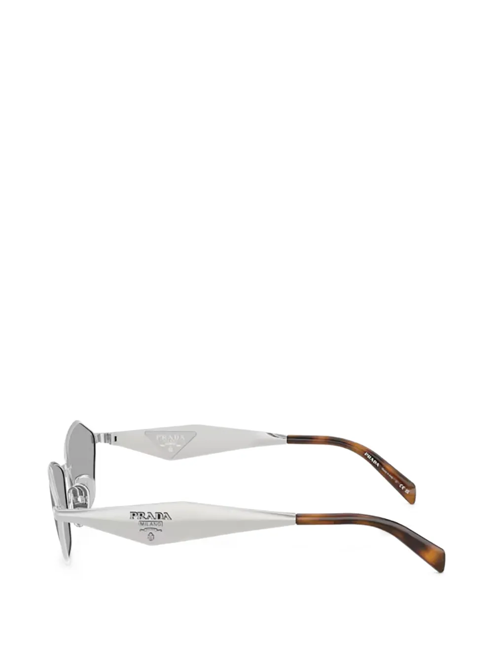 Prada Eyewear Zonnebril met geometrisch montuur Zilver