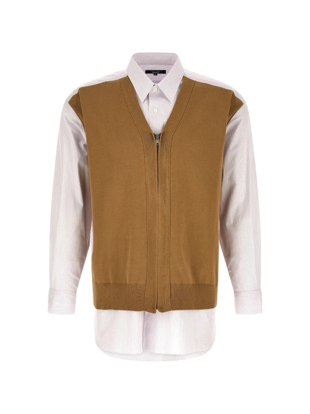 Comme des Garçons Homme striped cardigan-insert shirt - Weiß