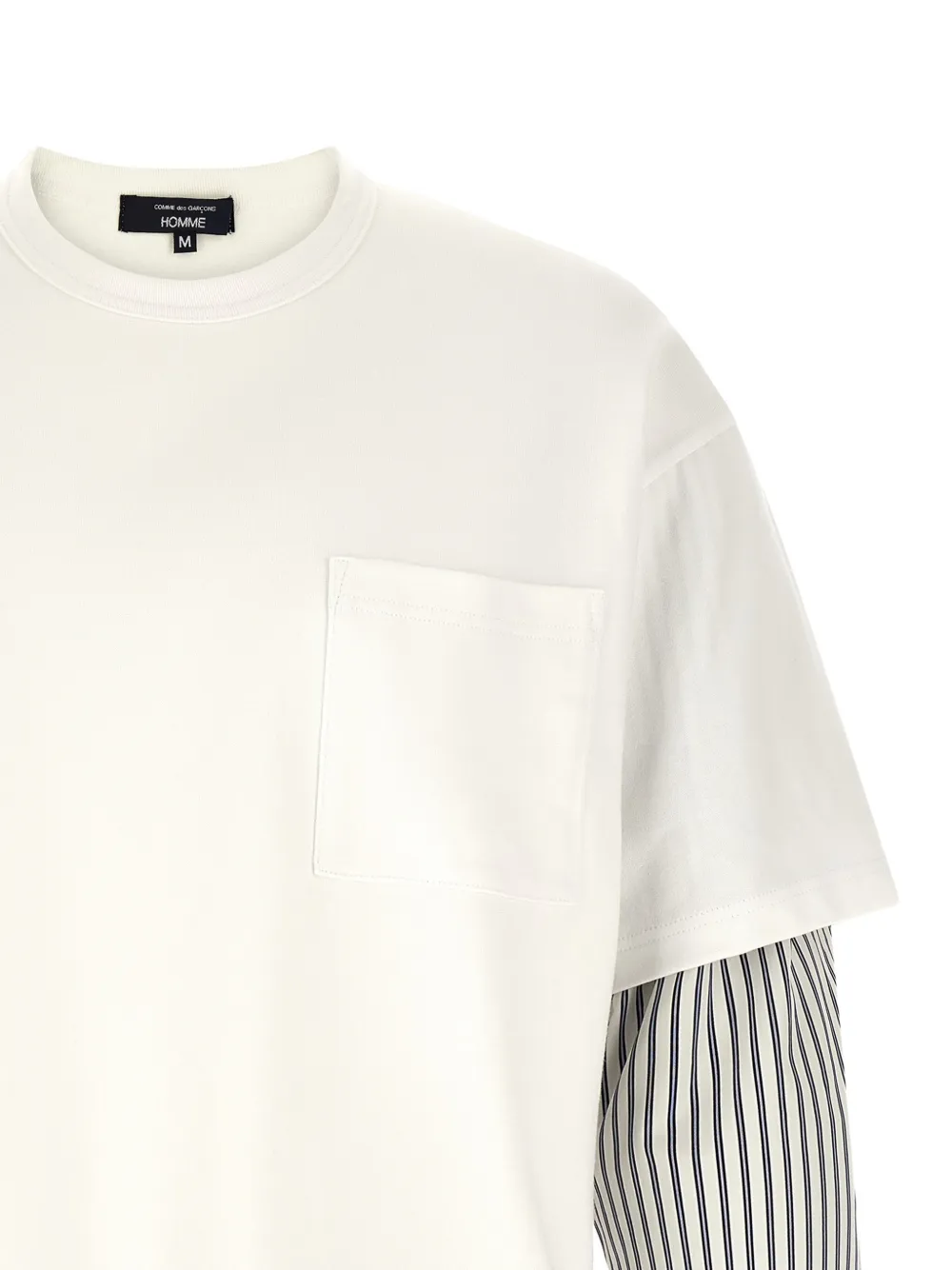 Comme des Garçons Homme T-shirt met borstzak Wit