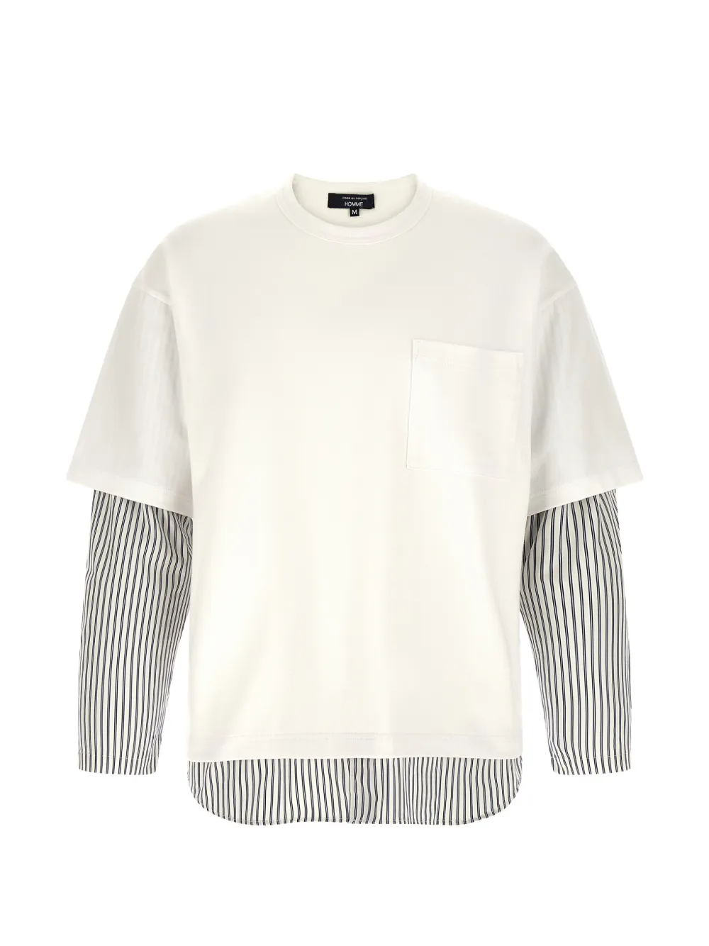 Comme des Garçons Homme striped chest-pocket T-shirt - Bianco