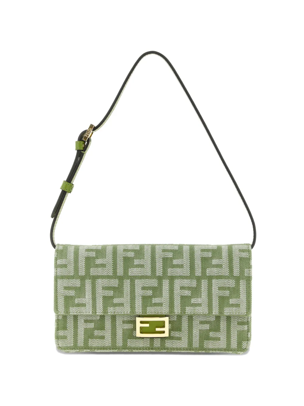FENDI Baguette FF-jacquard shoulder bag - Verde