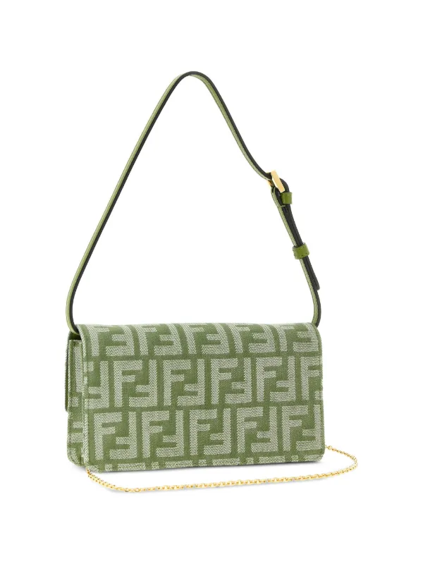 FENDI FF Jacquard Shoulder Bag | Green | FARFETCH