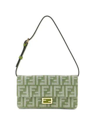 FENDI FF Jacquard Shoulder Bag | Green | FARFETCH