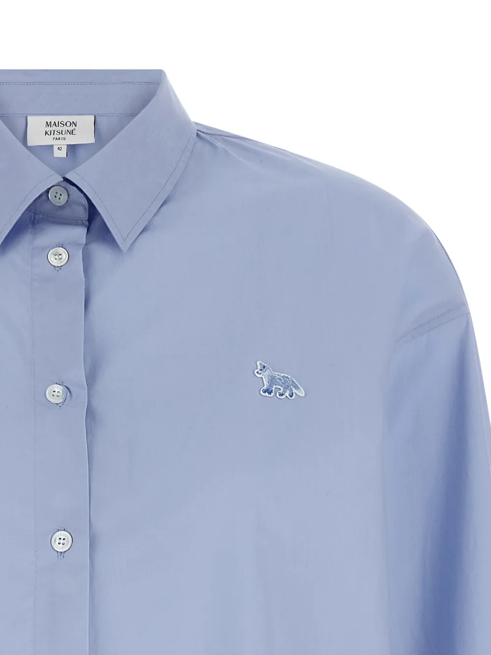 Maison Kitsuné Blouse met Baby Fox-patch Blauw
