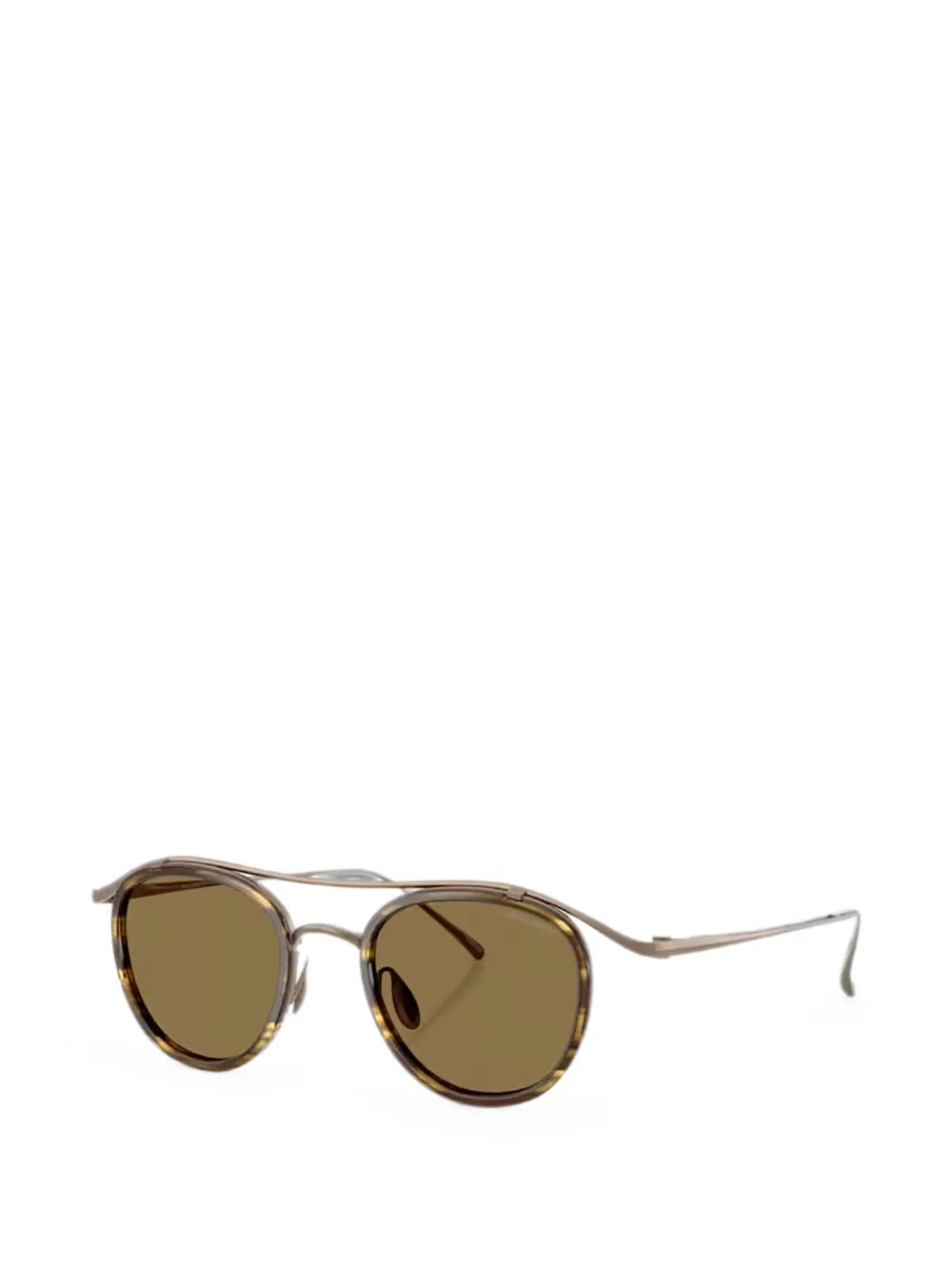 Giorgio Armani Zonnebril met rond montuur Bruin